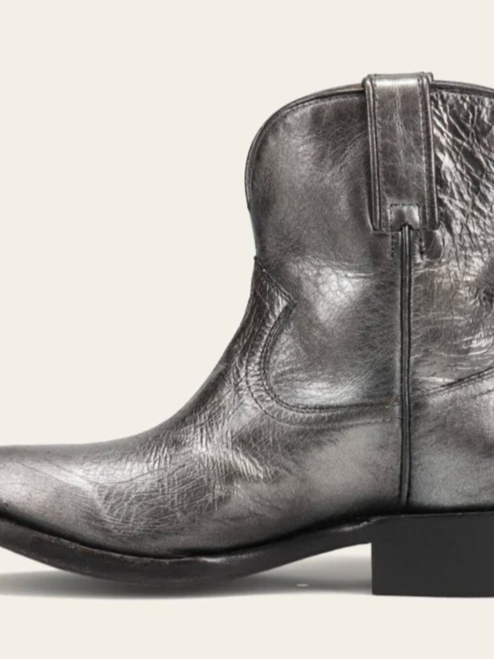 Frye Billy Short Ankle Cowboy Boot - Dark Pewter Size 8 - Picture 4 of 7